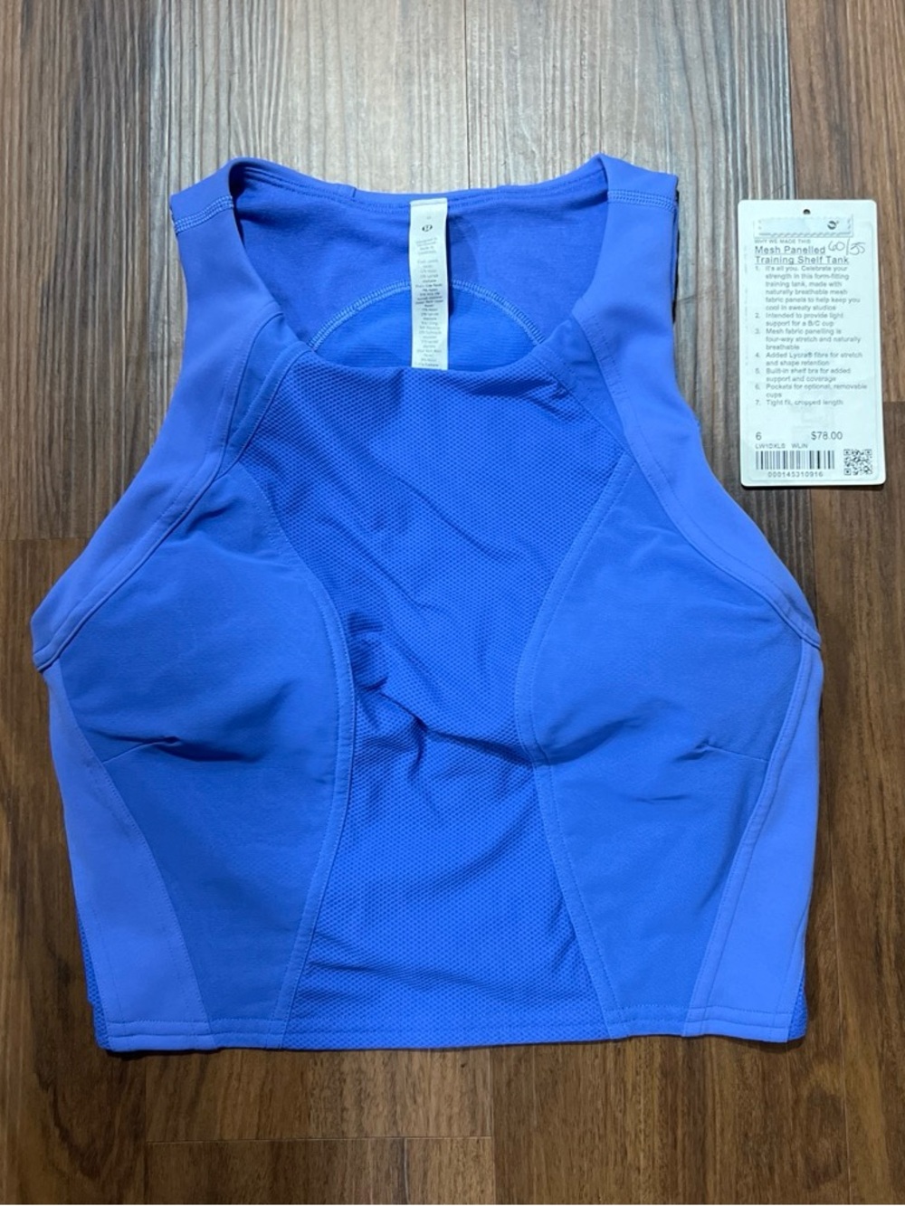 lululemon athletica Periwinkle High-Neck Mesh-Panel Training Shelf Tank
